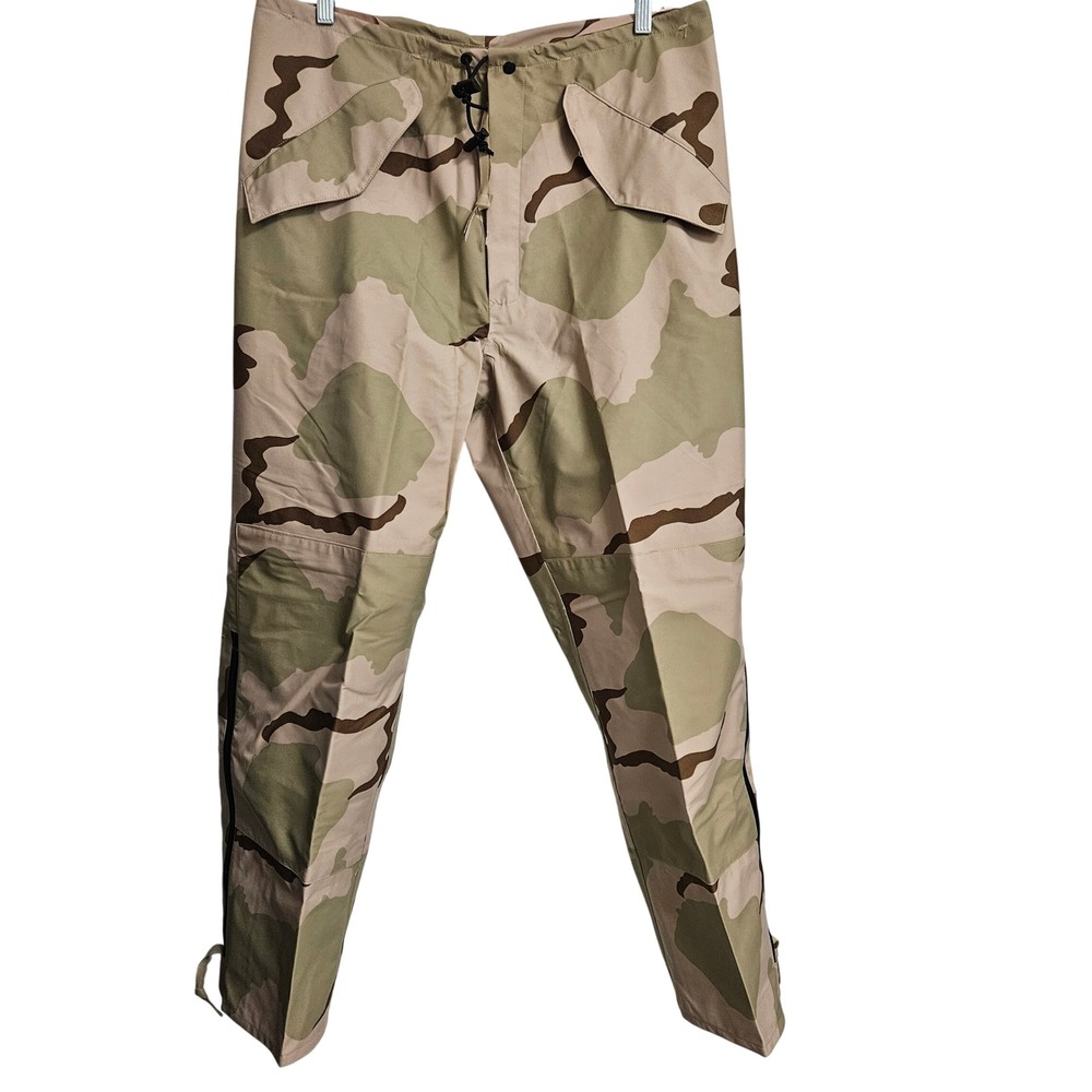 Desert Camo Gore-Tex Trousers Mens Medium Long Tan Cold Weather Pants Gorpcore